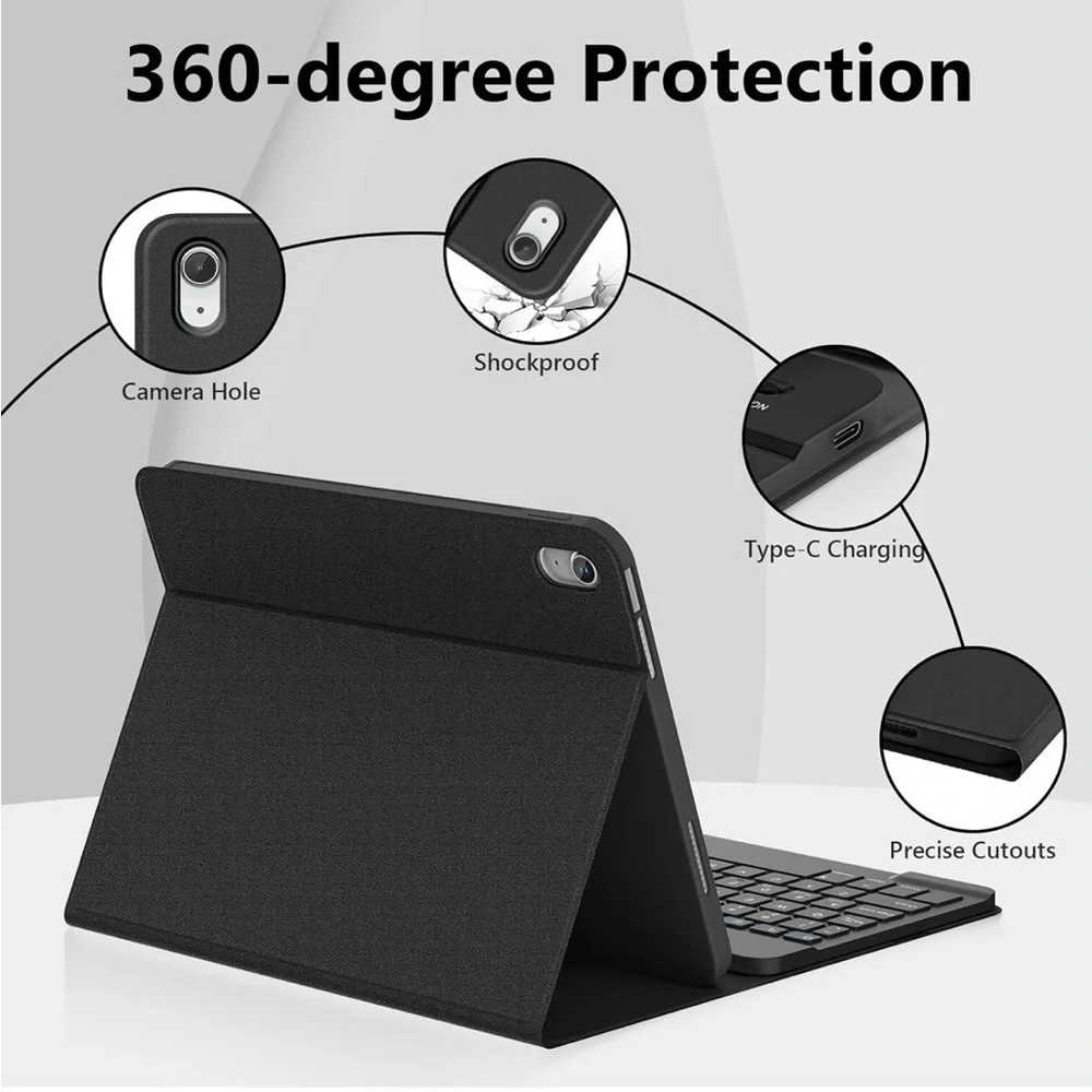 FUWANG Keyboard Case for iPad Air 11 inch (M2) 2024 & 10.9 “for iPad Air 5th 4th